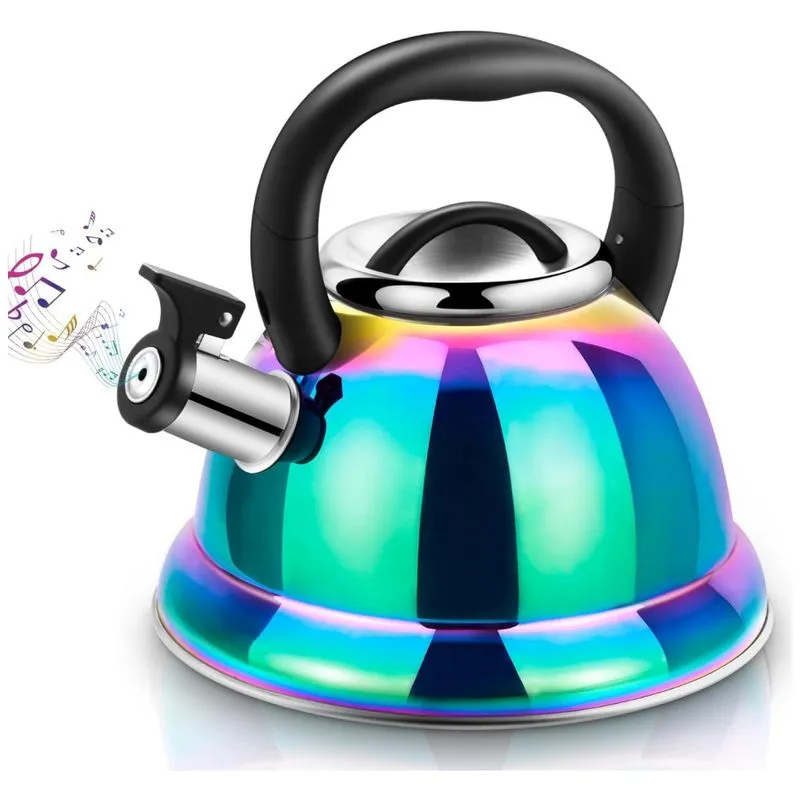 Chaleira De Cha 3.5l Com Apito, Aco Inoxidavel, Weftnom, Azul