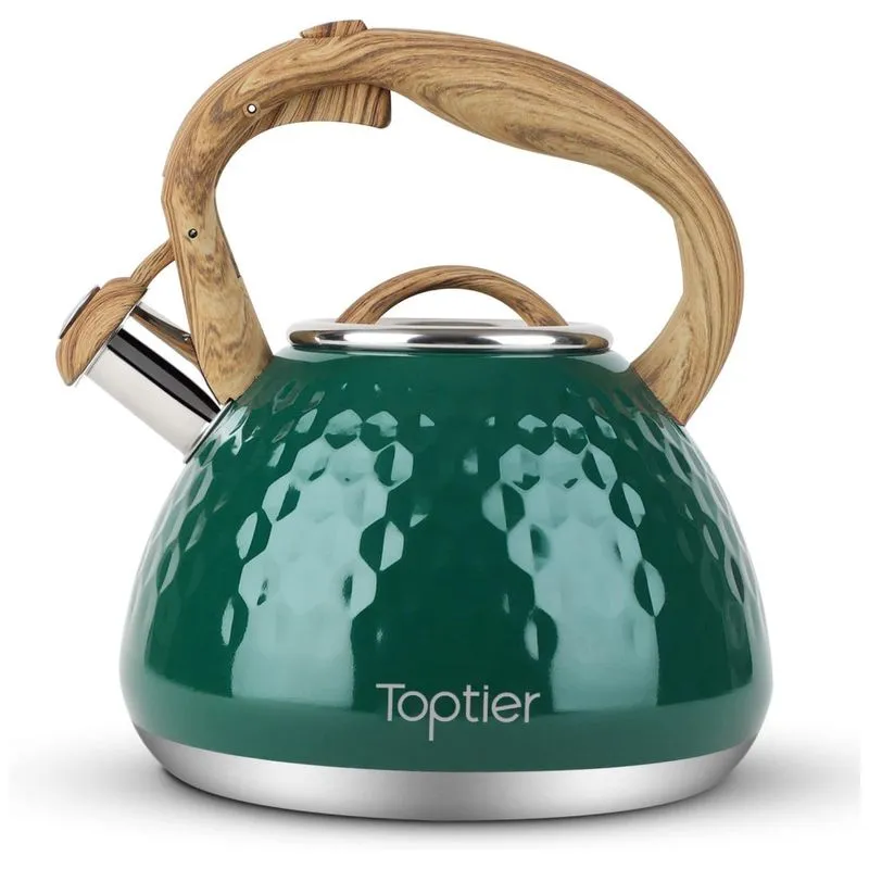 Chaleira De Cha 2.7l Com Apito, Aco Inoxidavel, Toptier, Verde