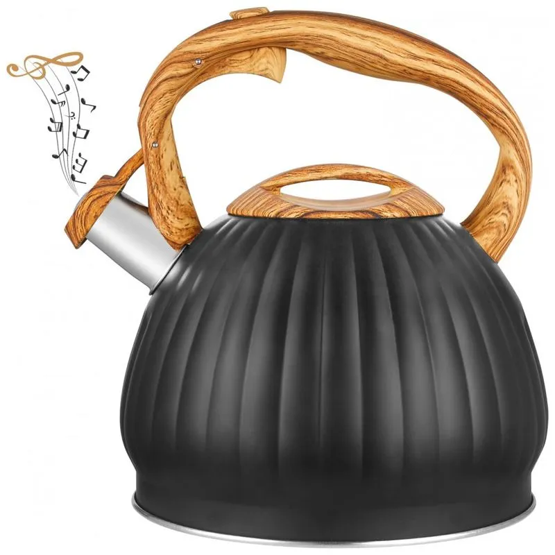 Chaleira De Cha 3l Com Apito, Aco Inoxidavel, Perjoy Kettle 01, Preto