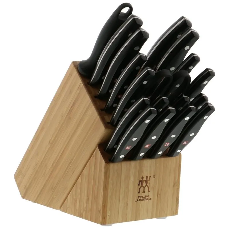 Zwilling Conjunto De Facas Com Afiador Embutido E Bloco De Bancada 19 Pecas, Henckels 30782 000, Preto