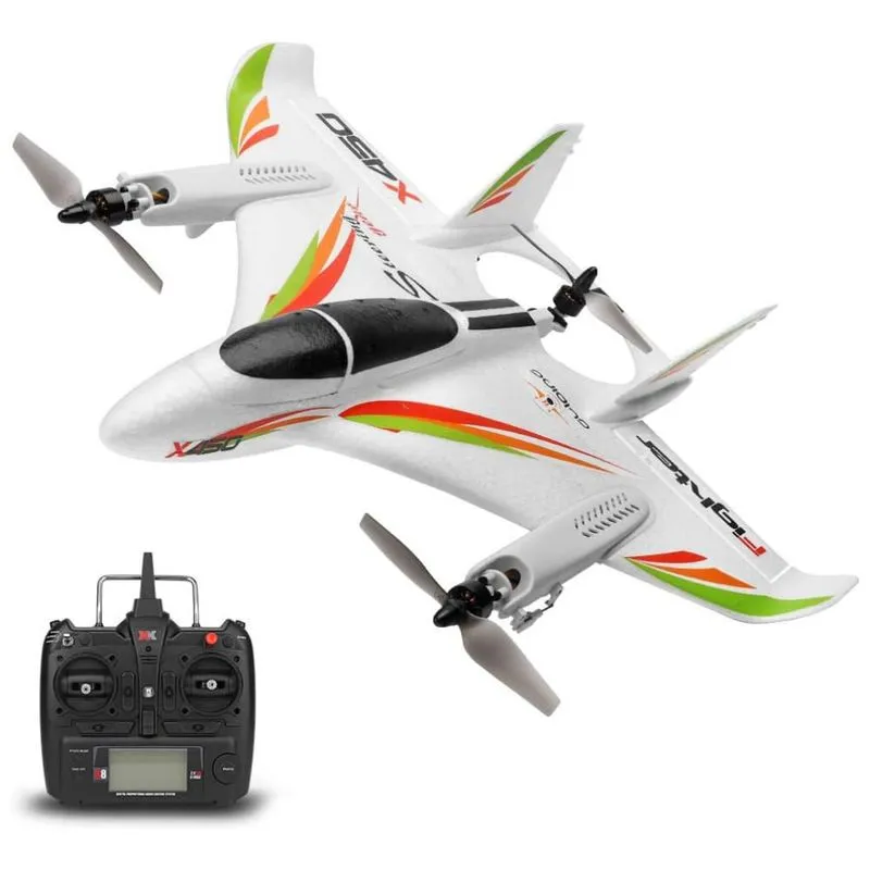 X450 Avião de Controle Remoto 2.4G Design 4CH, Idade Recomendada 14, GOOLRC, Branco