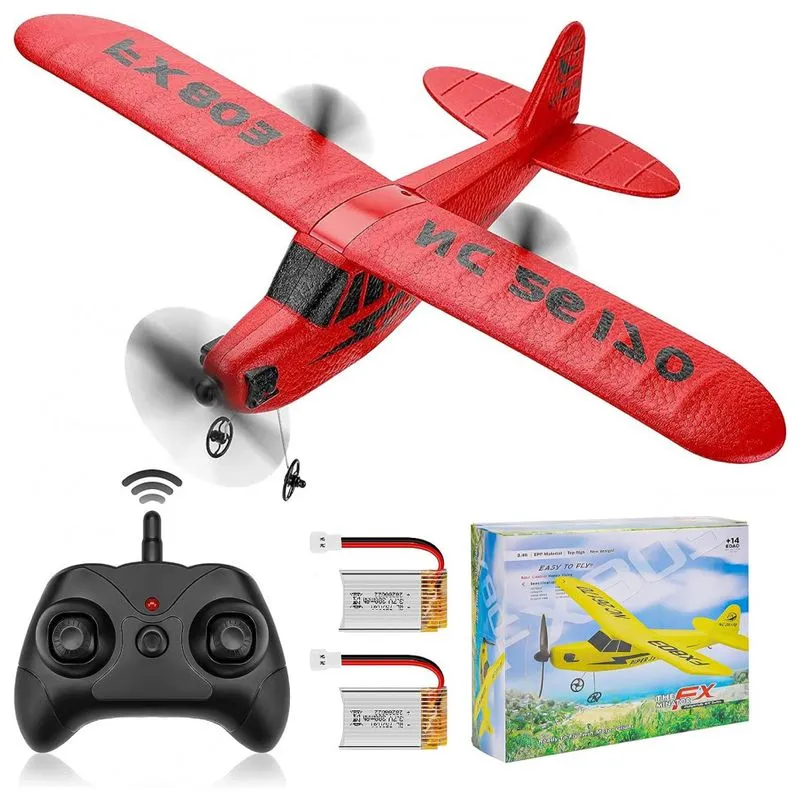 Makerfire Fx 803 Avião De Controle Remoto 2.4g Design 2ch, Amarelo, Idade Recomendada 14
