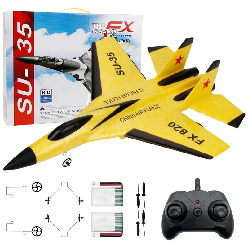 Su 35 Aviao De Controle Remoto 2.4g Design 2ch, Idade Recomendada 14, Epipgale, Amarelo