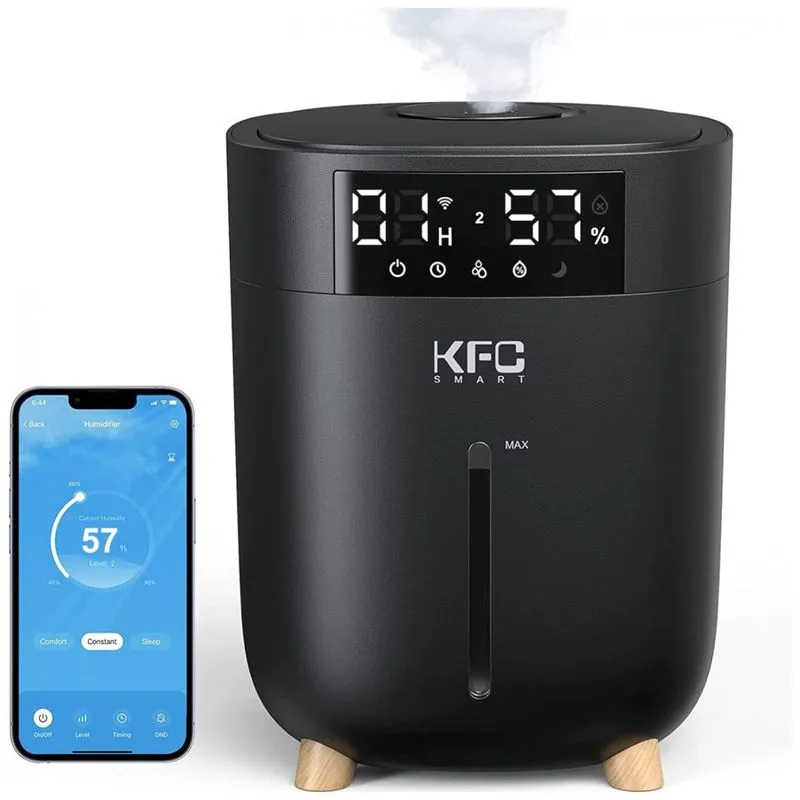 Umidificador Ultrassonico Portatil 8l Ate 30h, Area Ate 40 M2, 110v, Kfc, Preto