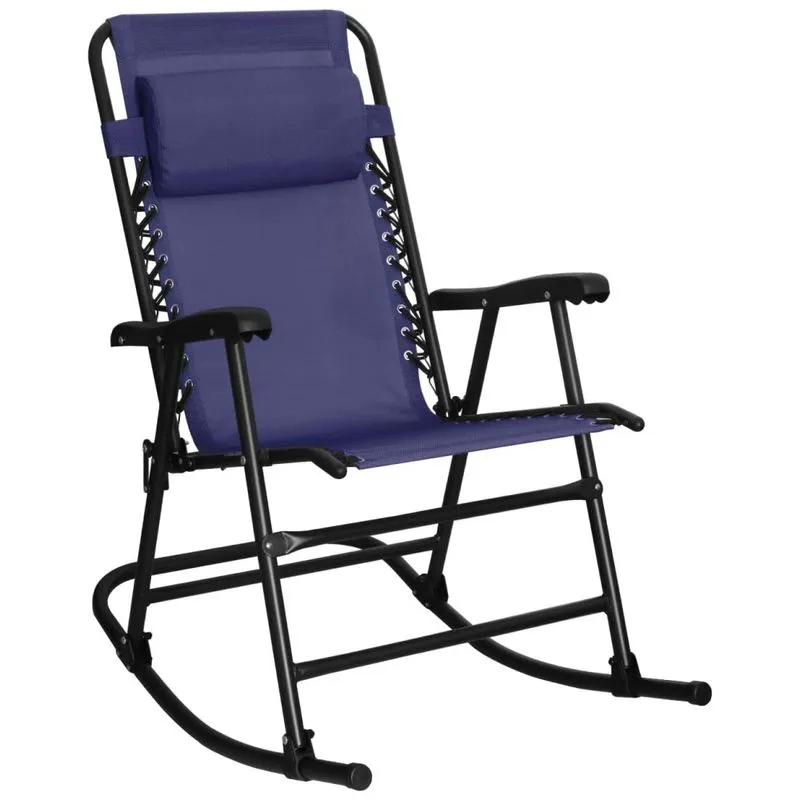 Cadeira Reclinavel Ajustavel Gravidade Zero Com Apoio De Cabeca E Porta Copos, Jc043, Azul