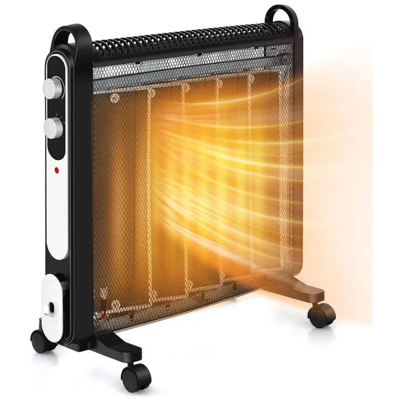 Aquecedor Eletrico Portatil Com 2 Niveis De Aquecimento, 1500w, 110v, Tangkula Mh 20k, Preto