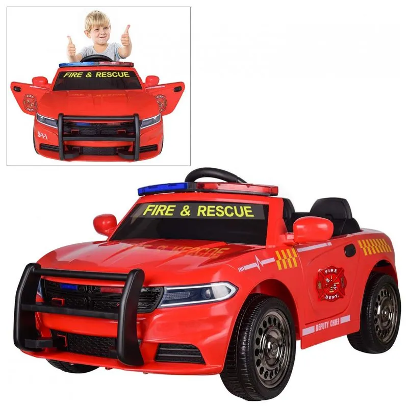 Carro Elétrico Policial 12v Recarregável Para Crianças 1 Assento Até 34 Kg, Idade Recomendada 3, Modern Depo, Vermelho