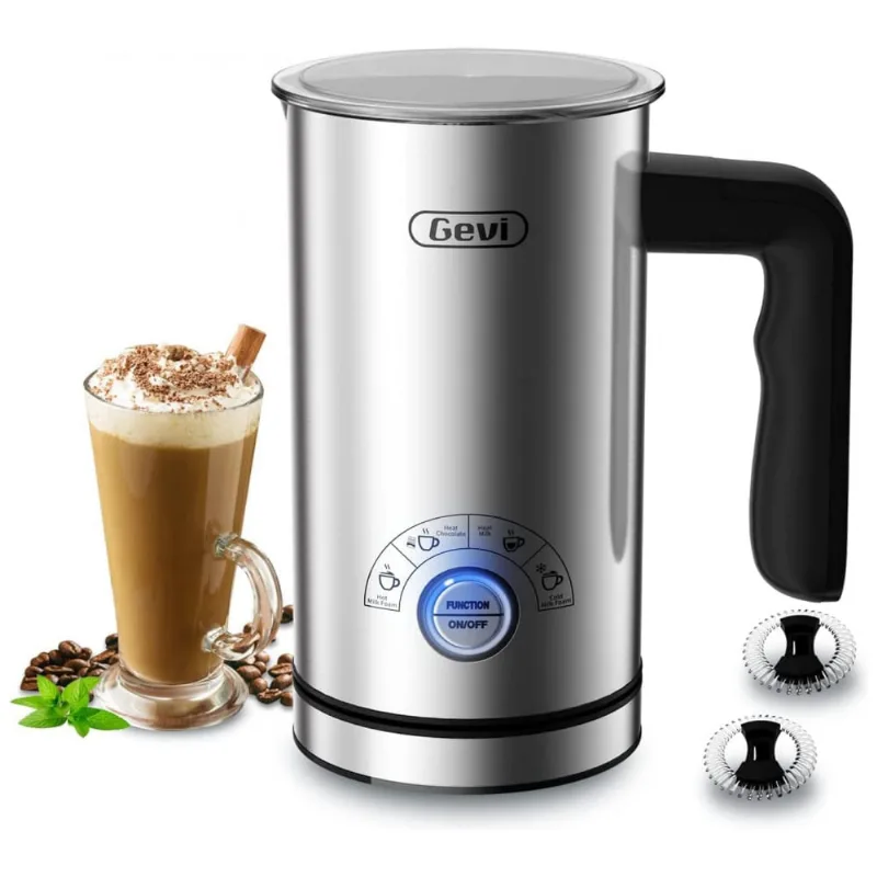 Espumador De Leite Eletrico, Capacidade 300 Ml, Aco Inox, 500w, 110v, Gevi 1700, Prateado