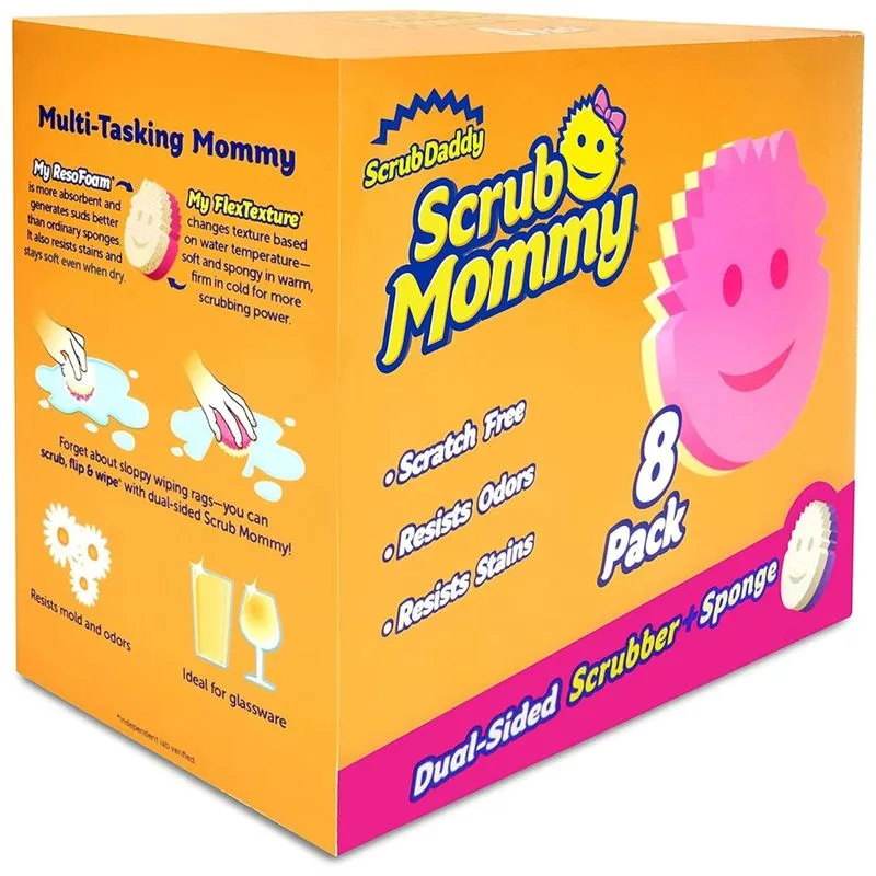 Scrub Daddy Esponja Resistente Para Alta Limpeza Anti Odor, 8 Unidades