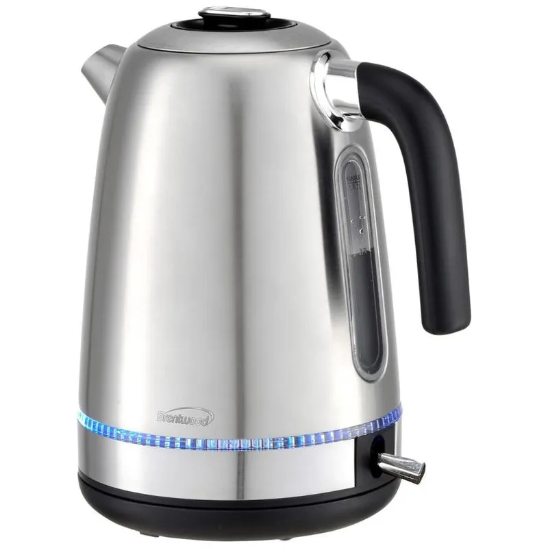 Kt 1792s Chaleira Eletrica Sem Fio 1.7l Com Protecao De Fervura E Aco Inoxidavel, 1500w, 110v, Brentwood, Prateado