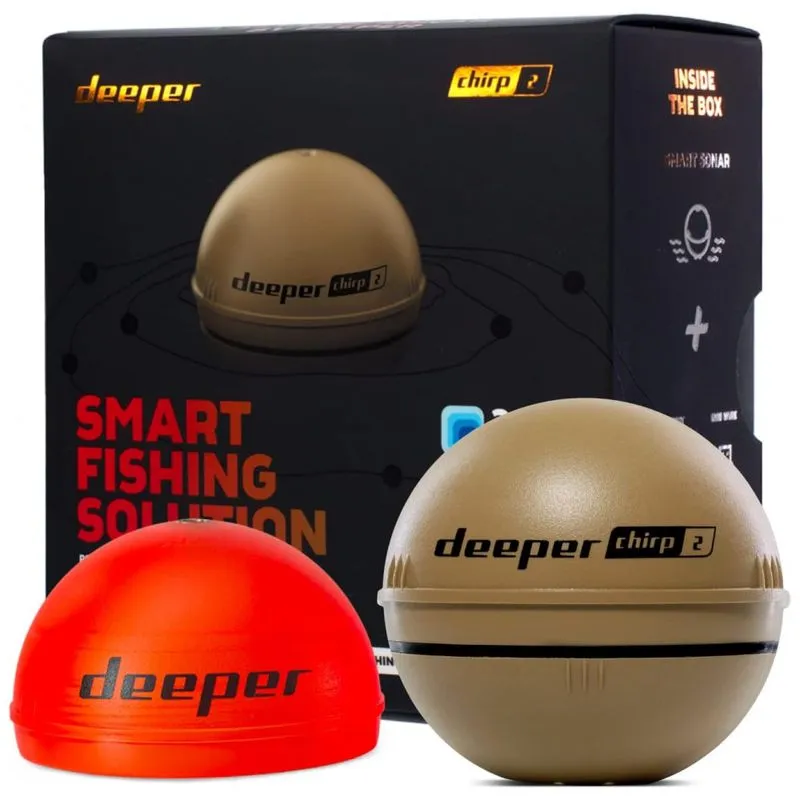 Sonar De Pesca Inteligente Portatil Detecta Ate 3 Frequencias De Peixe Ate 120m Com Wi Fi, Deeper, Marrom