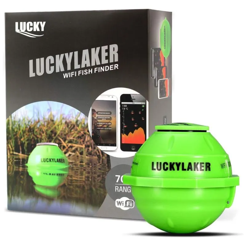 Sonar De Pesca Inteligente Sem Fio A Bateria 3v Ate 45m Com Wi Fi Compativel E Sensor De Temperatura, Lucky Ff916, Verde