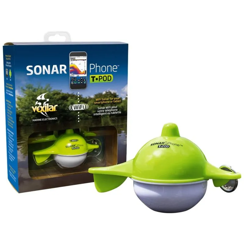 Sonar De Pesca Inteligente Detecta Ate 3 Frequencias De Peixe Ate 36m Com Wi Fi, Vexilar, Verde