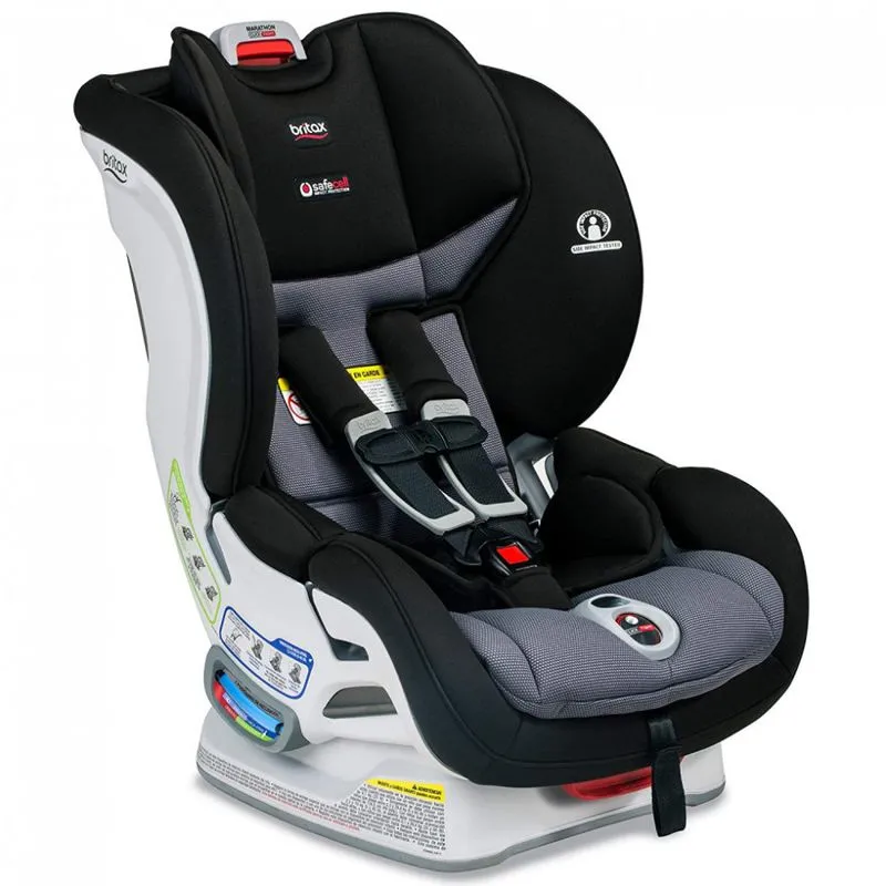 Britax Marathon Clicktight Convertible Car Seat, Dual Comfort Grey Moisture Wicking Ventilating Fabric Exclusive