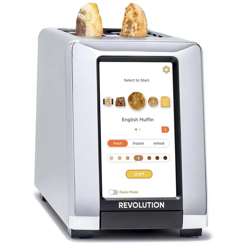Revolution R180s Torradeira Eletrica Multifuncoes 2 Fatias Com Tela Lcd E Aco Inoxidavel, 110v, Branca