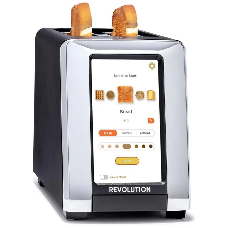 Revolution R180b Torradeira Eletrica Multifuncoes 2 Fatias Com Tela Lcd E Aco Inoxidavel, 110v, Branca