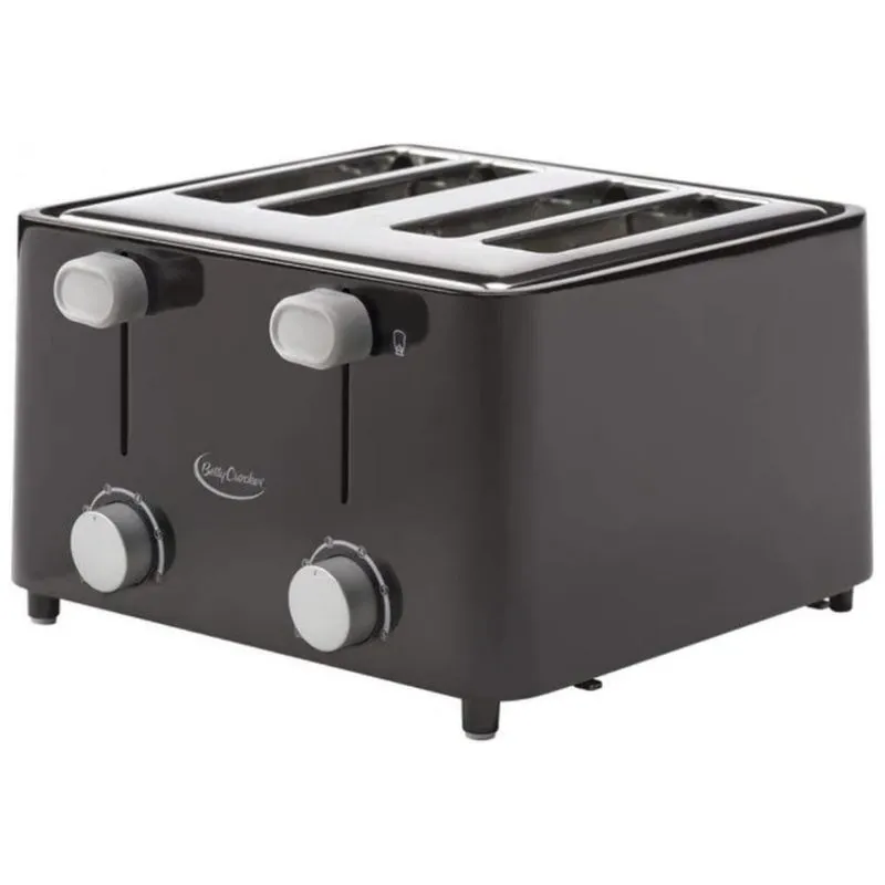 Torradeira Eletrica 4 Fatias De Aco Inoxidavel, 110v, Betty Crocker Bc 2626cb, Preto