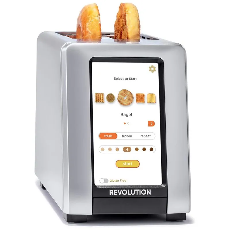 Torradeira Eletrica Multifuncoes 2 Fatias Com Tela Lcd E Aco Inoxidavel, Branca, 110v, Revolution R270, Branco