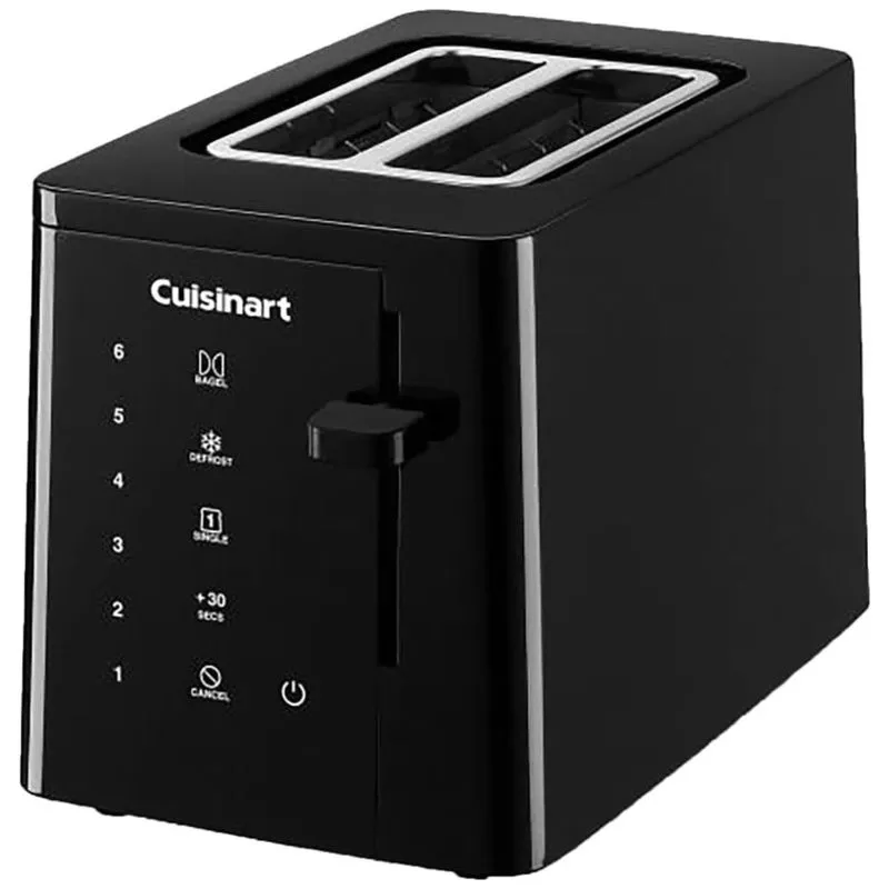 Torradeira Eletrica 2 Fatias Com 6 Niveis De Tostagem Com Funcao Descongelar E Tela Touchscreen Led, 110v, Cuisinart Cpt T20, Preto