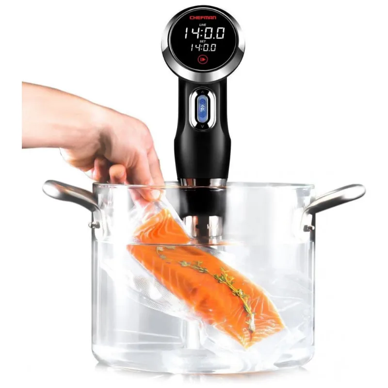 Termocirculador Eletrico Em Aco Inoxidavel Com Tela Lcd, 1000w, 110v, Chefman Sous Vide Immersion Circulator, Preto