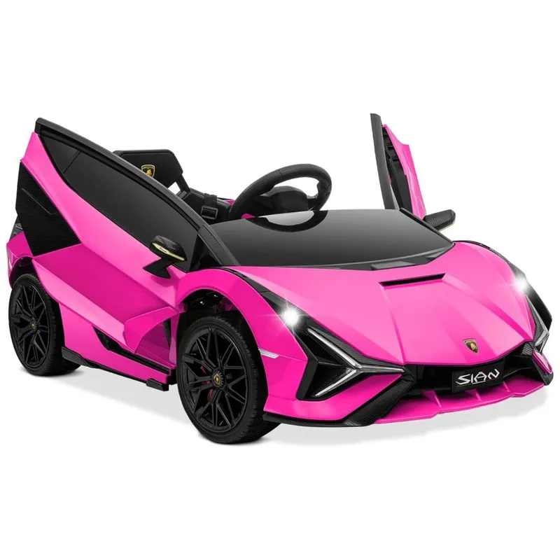 Carro, Carrinho Eletrico Infantil A Bateria 12v 1 Assento Com 2 Velocidades Luz Led E Sistema De Som, Kidzone, Rosa