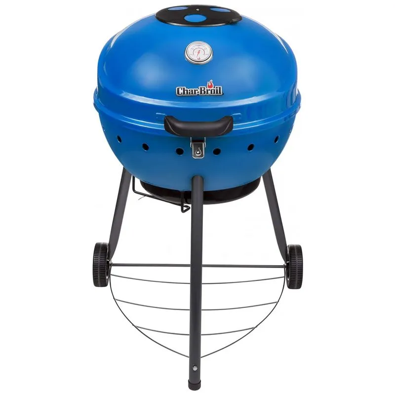 Churrasqueira A Carvao Portatil Com Tampa E Medidor De Temperatura, Char Broil 21302145, Azul