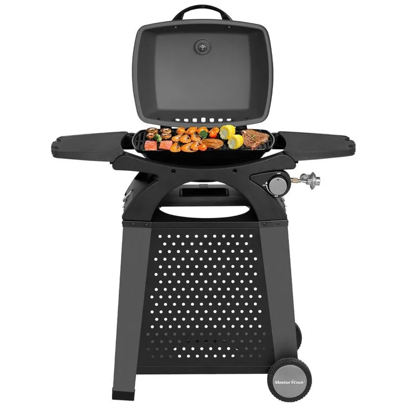 Churrasqueira A Gas 11.500 Btu Com 1 Queimador Em Aco Inoxidavel, Master Cook, Preto