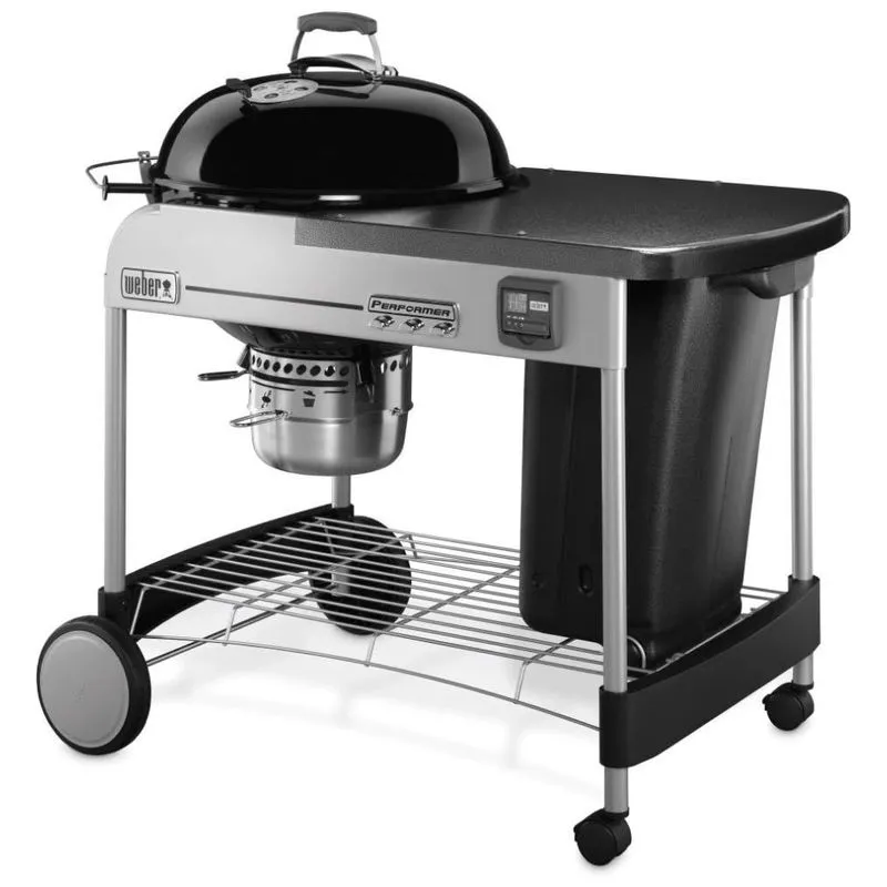 Performer Churrasqueira A Carvao Premium Serve Ate 13 Porcoes Com Temporizador Lcd, Weber 15401001, Preto