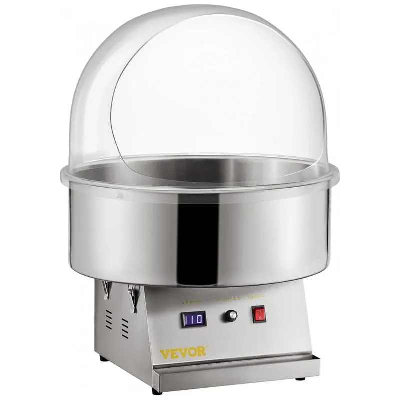 Maquina De Algodao Doce Eletrica Profissional Com Tigela Em Aco Inoxidavel, 110v, Vevor, Prateado