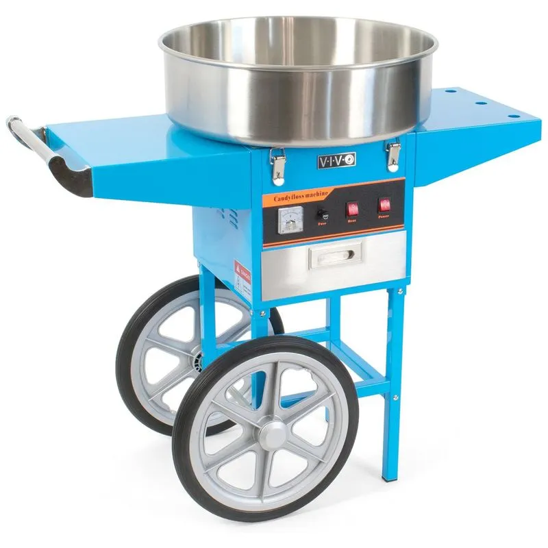 Maquina De Algodao Doce Eletrica Com Carrinho, 1030w, 110v, Vivo Candy V002b, Azul