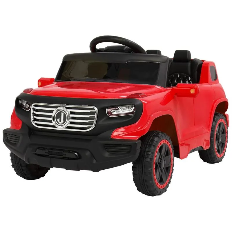 Value Box Carro, Carrinho Elétrico Infantil A Bateria 6v 2 Assentos Com 3 Velocidades Luz Led E Suspensão De Mola, Vermelho