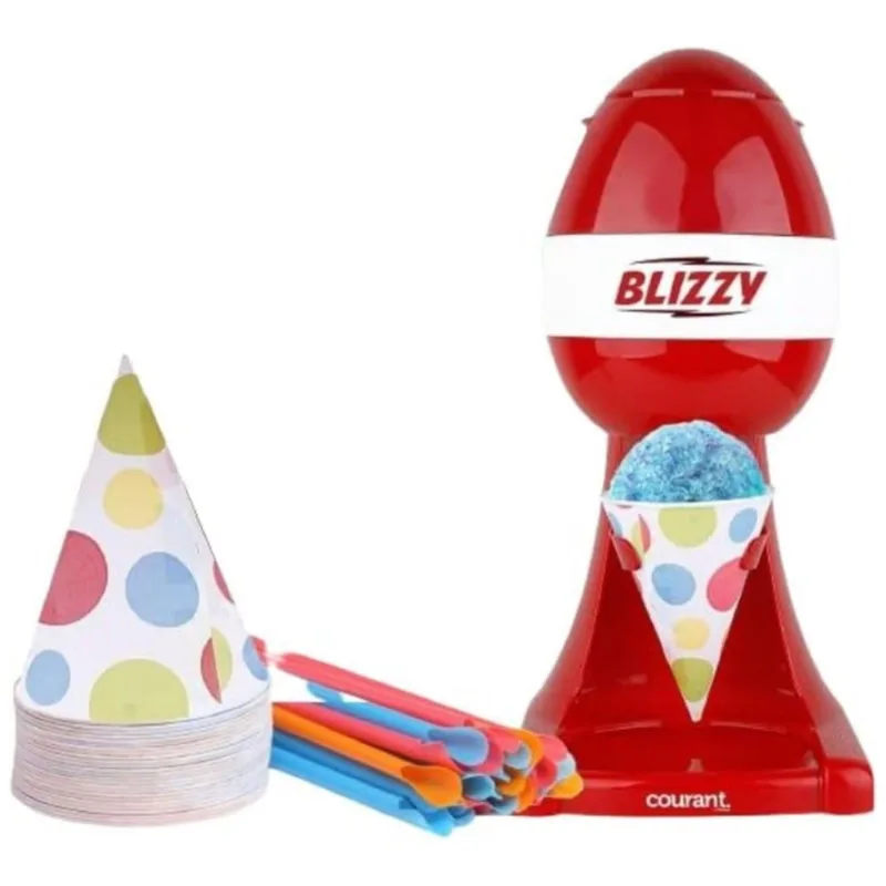 Maquina De Raspadinha Eletrica Para Uso Domestico Com Cones E Canudos Inclusos, 110v, Courant Csm2081, Vermelho