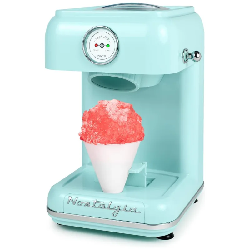 Nostalgia Clsc1aq Maquina De Raspadinha Eletrica Retro Inclui 1 Cone Reutilizavel, 110v, Azul Agua