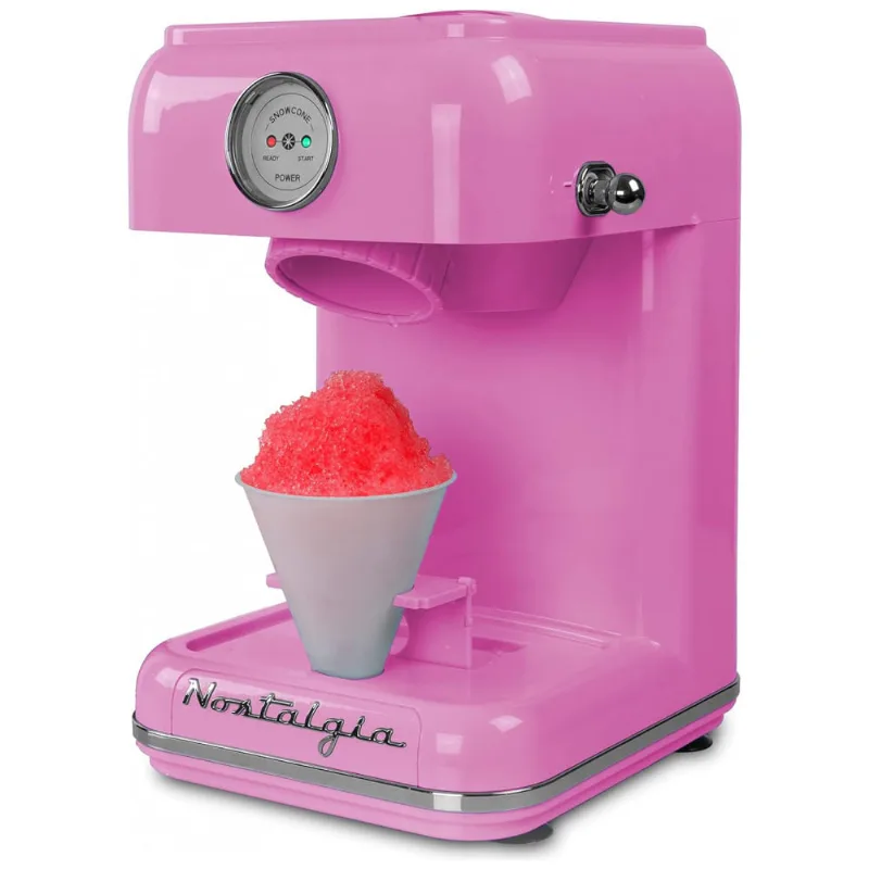Clsc1pk Maquina De Raspadinha Eletrica Classica Retro Em Aco Inoxidavel, 110v, Nostalgia, Rosa