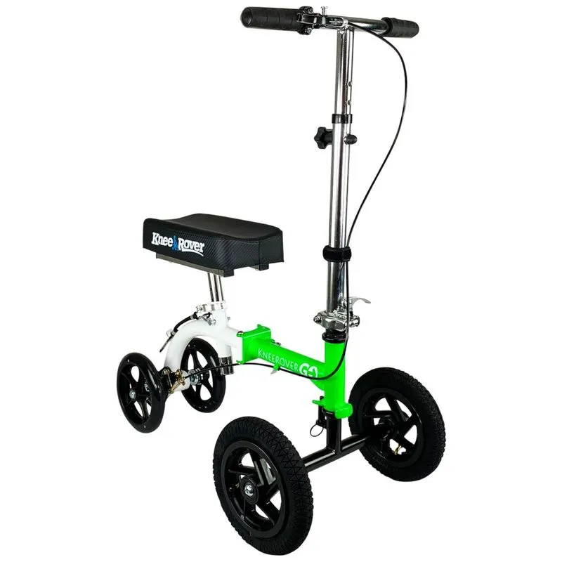 Andador 4 Rodas Dobravel Com Cesta E Apoio Para Joelho Ideal Para Lesoes No Pe, Kneerover, Verde