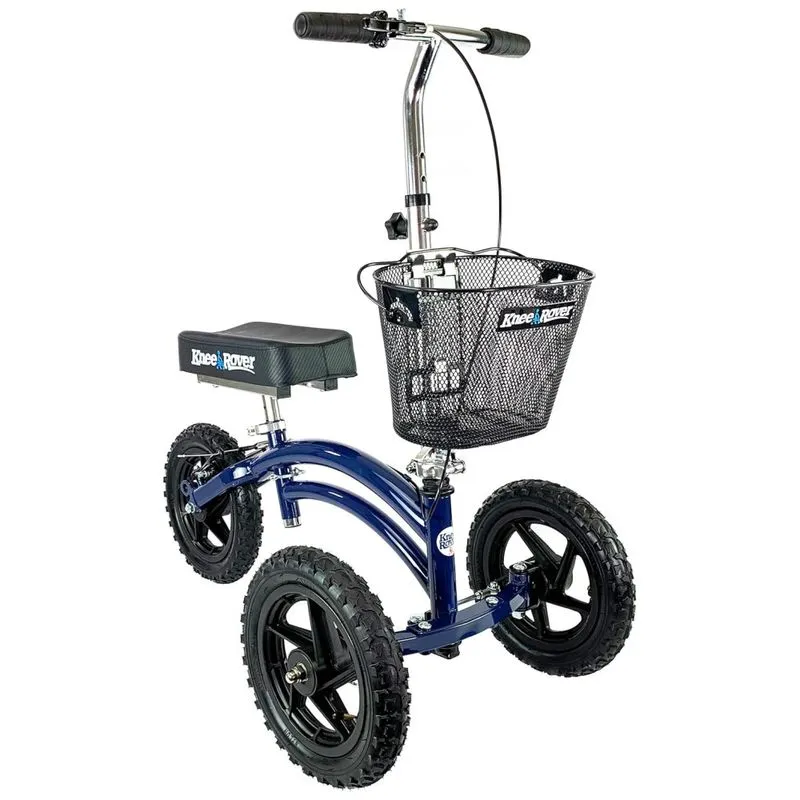 Andador 3 Rodas Com Cesta E Apoio Para Joelho Ideal Para Lesoes Suporta 158kg, Kneerover , Azul