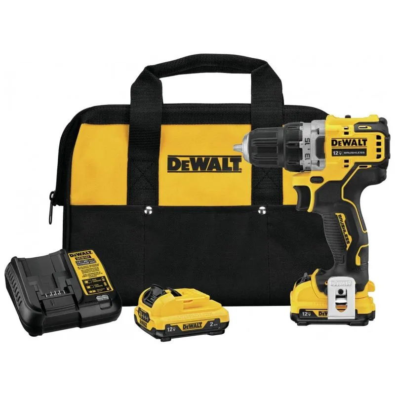 Kit Furadeira Sem Fio Xtreme 12v Max, Dewalt Dcd701f2, Amarelo
