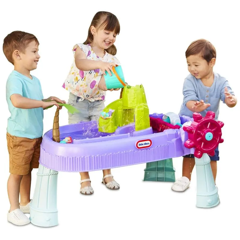 Mesa Interativa Com Agua 5 Estacoes De Atividades Para Criancas De 2 A 6 Anos, Little Tikes 653070mx1, Rosa