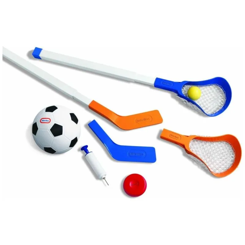 Tres Jogos Em Um Futebol, Hoquei E Lacrosse Para Criancas De 2 A 6 Anos, Little Tikes 620829, Azul
