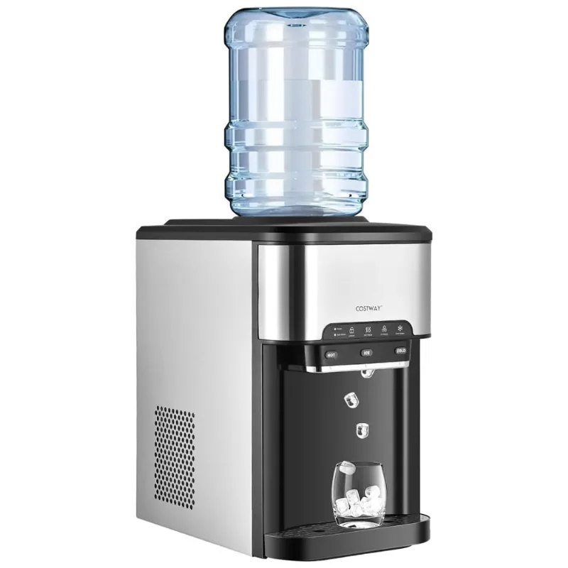 Maquina De Gelo Automatica Portatil Ate 21kg, 24h, Cor, 110v, Costway 10127us Sl Cyse, Prateado