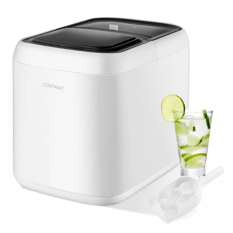 Maquina De Gelo Automatica Portatil Produz Ate 15kg, 24h, Cor Branca, 110v, Costway 10147us Wh Cyse, Branco