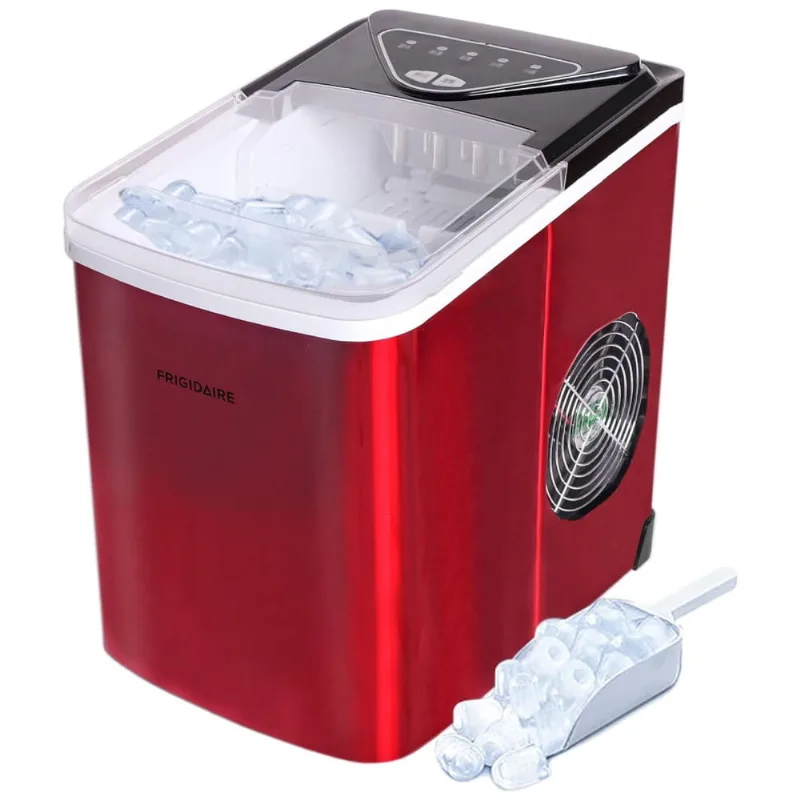 Maquina De Gelo Automatica Portatil Produz Ate 11kg, 24h, Cor, 110v, Frigidaire Efic121 Ssred, Vermelho