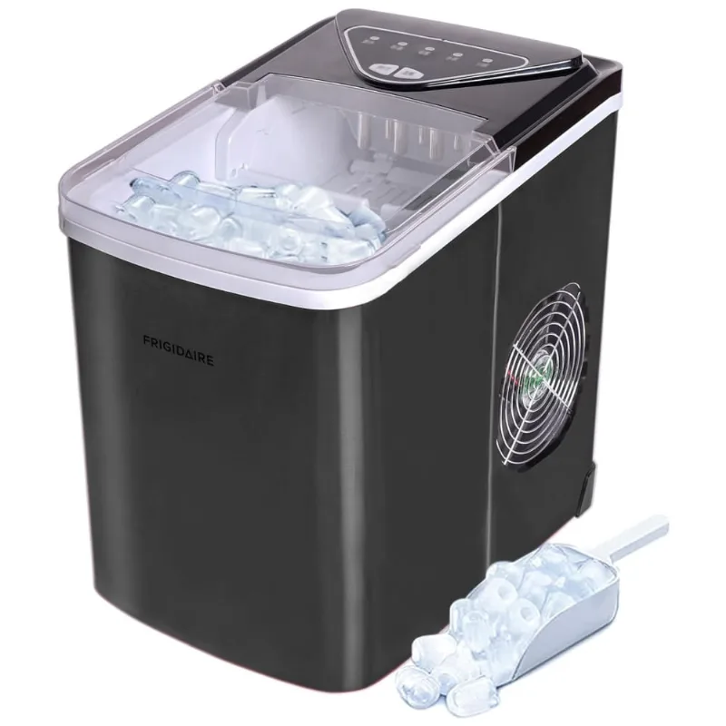 Efic123 Maquina De Gelo Automatica Portatil Produz Ate 11kg, 24h, Cor, 110v, Frigidaire Efic121 Ssblack, Prateado