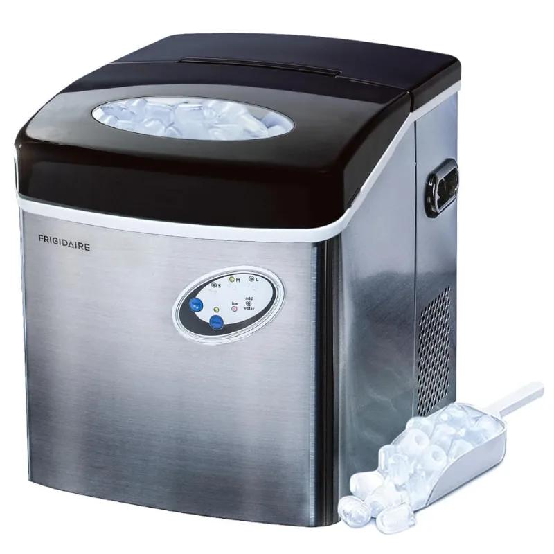 Efic115 Maquina De Gelo Automatica Portatil Produz Ate 21kg, 24h, Cor, 110v, Frigidaire Ice115 Ss Sm, Prateado