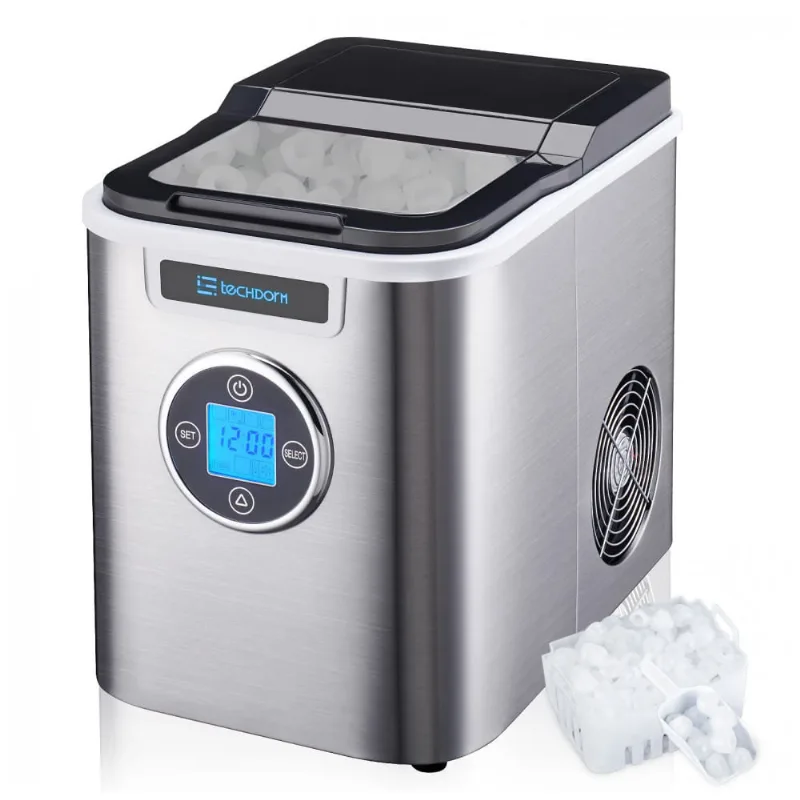 Maquina De Gelo Automatica Portatil Ate 12kg, 24h, 110v, Techdorm Zbj B, Preto