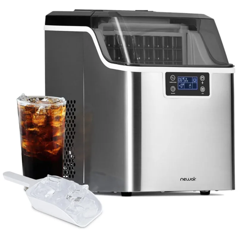 Maquina De Gelo Automatica Portatil Produz Ate 20kg, 24h, Cor, 110v, Newair 1, Prateado