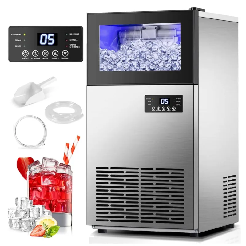 Máquina De Gelo Automática Produz Até 58kg, 24h, Cor, 110v, Tylza Km451, Prateado