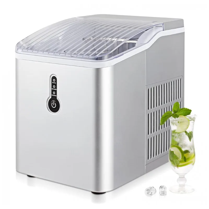 Maquina De Gelo Automatica Portatil Produz Ate 11kg, 24h, Cor, 110v, Electactic Z3912 Silver, Prateado