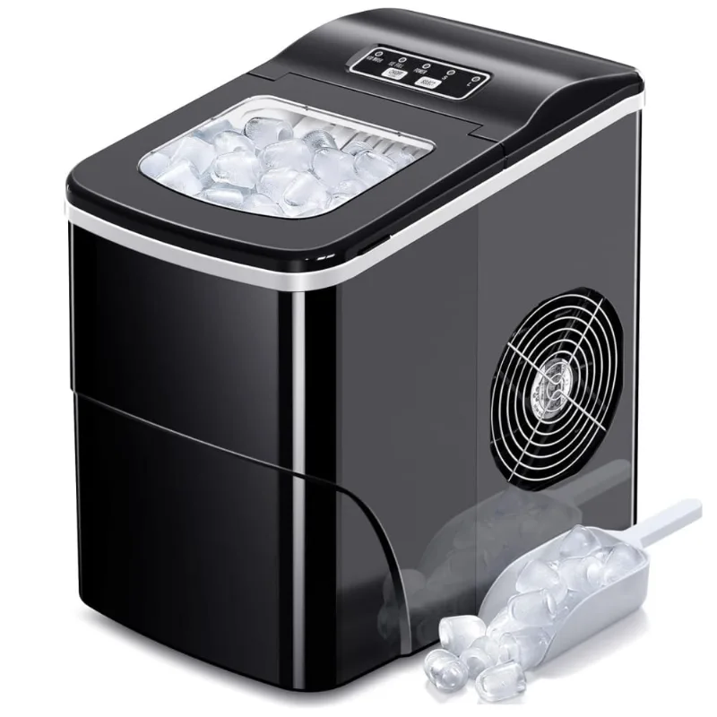 Maquina De Gelo Automatica Portatil Produz Ate 11kg, 24h, Cor, 110v, Aglucky 58, Preto