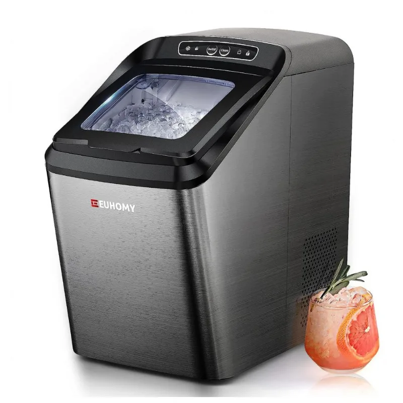 Euhomy Máquina De Gelo Automática Portátil Produz Até 18kg, 24h, 110v, Cor Preta